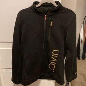 Calvin Klein Black & Gold Zip Up Women’s Jacket Size Large.